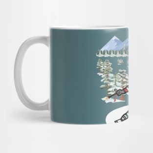 Skiing in mountain Mug